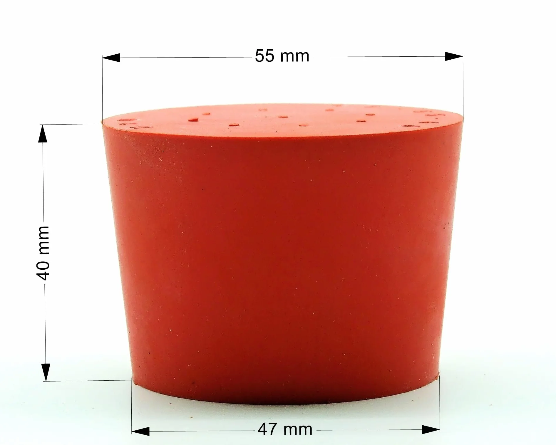 Tappi in Gomma Rossi 55/47 mm per Bottiglie Damigiane Botti di Rovere