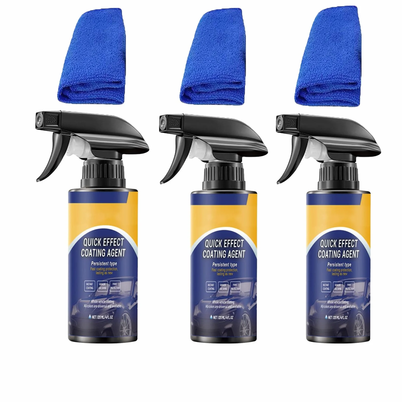 3 pezzi di spray per auto avanzato, rivestimento rapido per auto, 3 in 1 con rivestimento rapido ad alta protezione, dona la lucentezza del regalo father's day