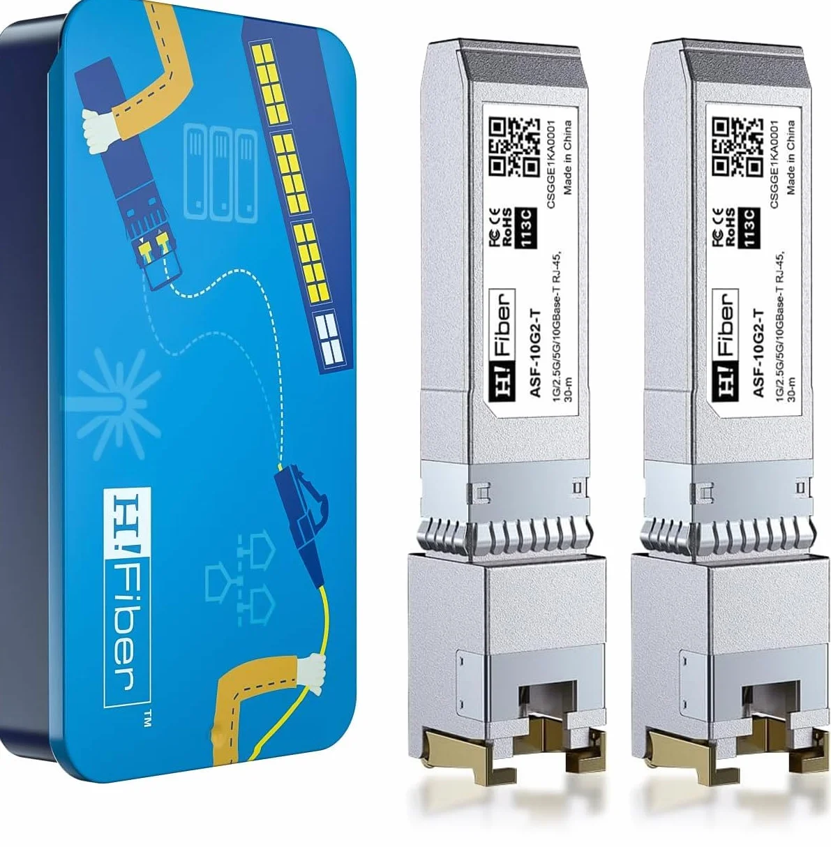 10Gb SFP+ RJ45 Transceiver 10GBase-T Modulo Marvell 113C Compatibile Cisco Ubiquiti MikroTik 30m