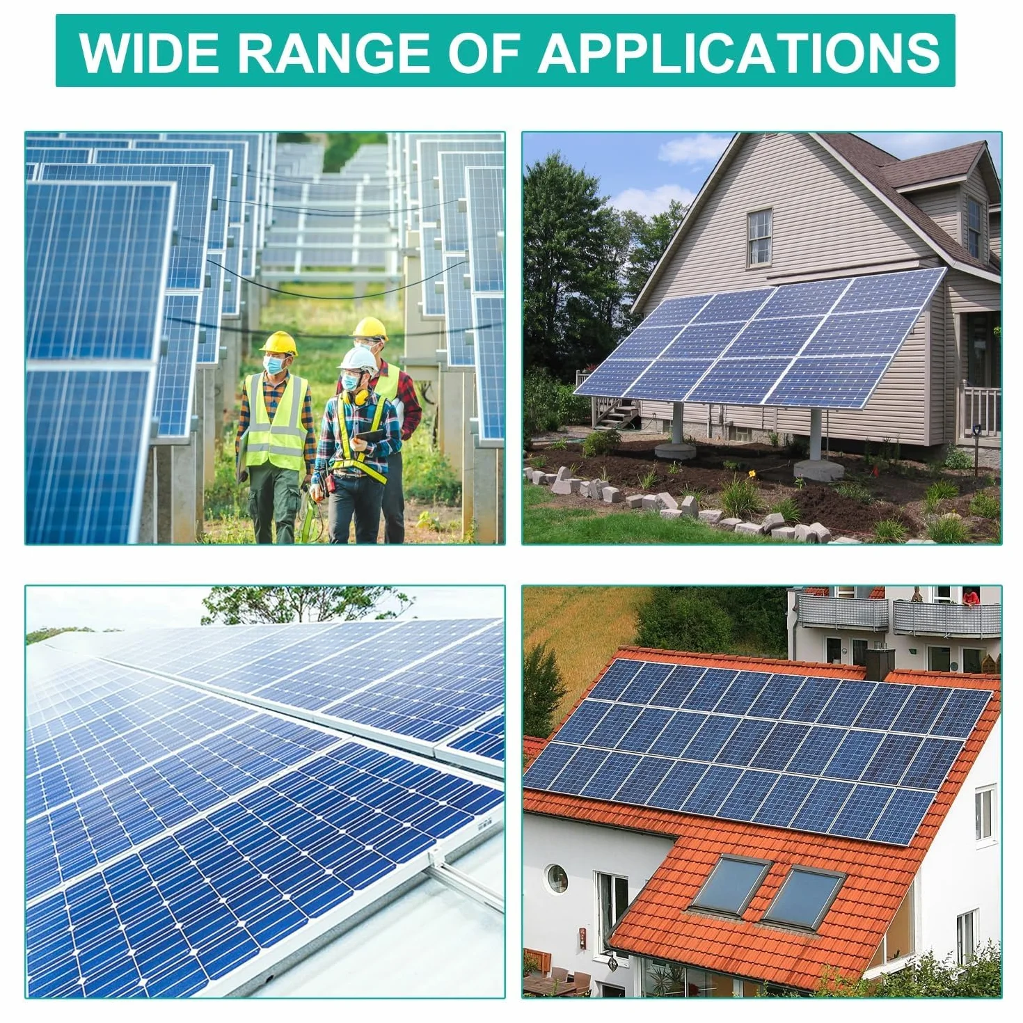 Kit Staffe Fotovoltaico 12 Pezzi Alluminio con Viti Autofilettanti e Rondelle