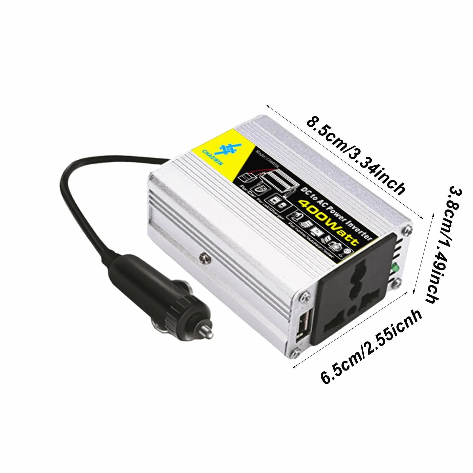 Sine Waves Inverter - da 12 V DC a 220 V AC Pure Sine Power Converter, Inverter da 400 W | Convertitore per auto con clip per batterie, inverter di alimentazione portatile per casa, campeggio,