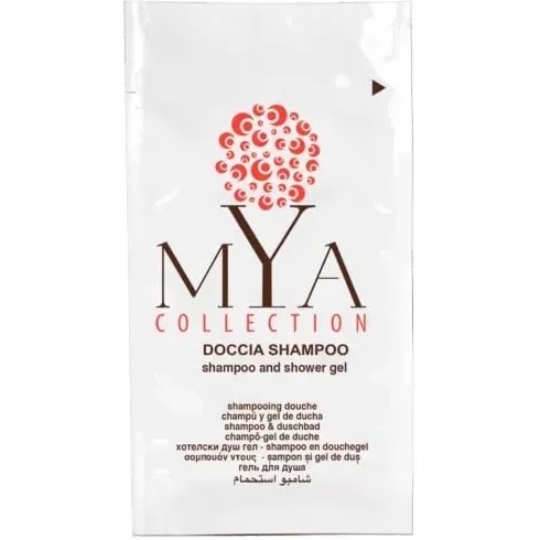 Bagnodoccia Shampoo in bustina monodose 10 ml Confezione 50 pezzi Linea Cortesia Hotel Mya collection