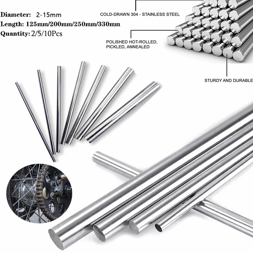 Aste rotonde in acciaio inossidabile 304, diametro 13 mm, lunghezza 250 mm, per industria e fai da te