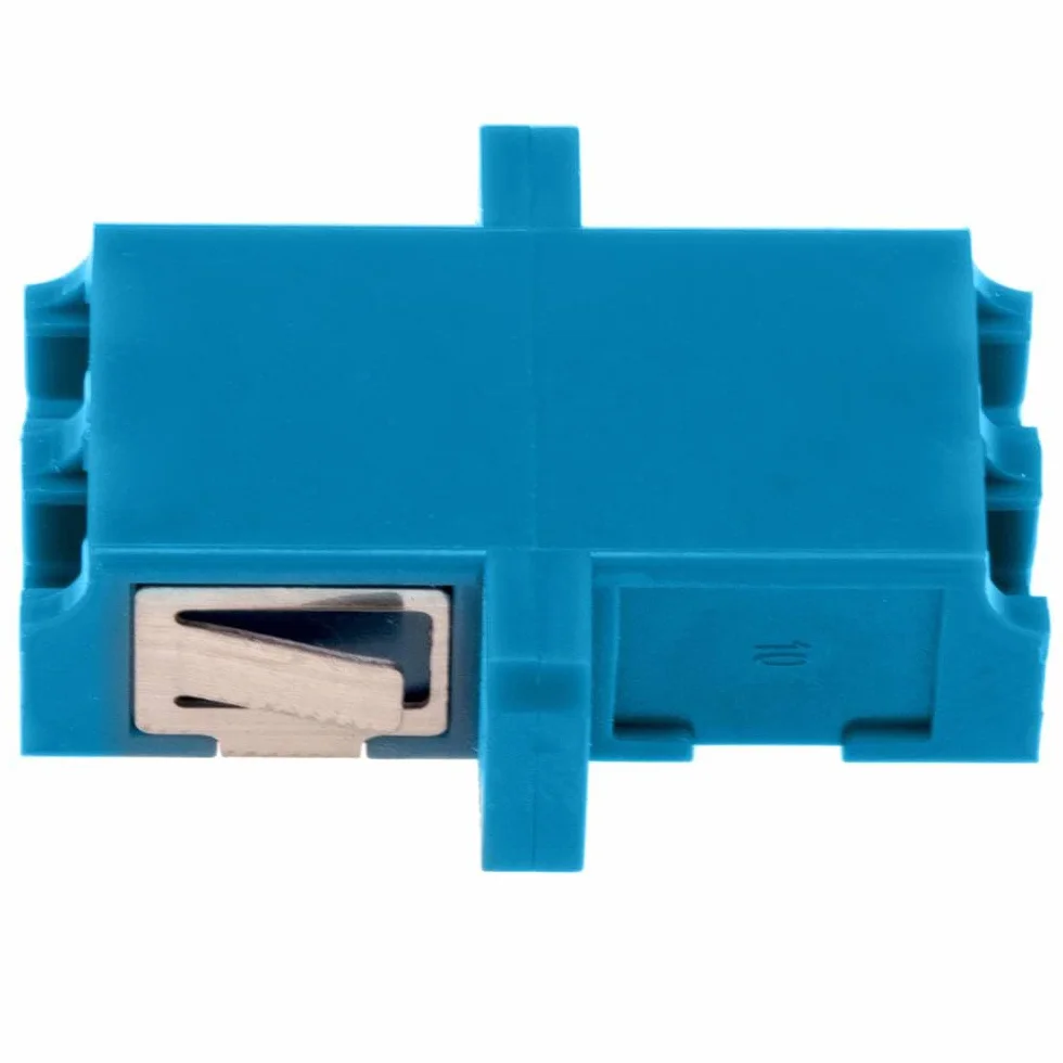 Acoplador de fibra óptica LC a LC monomodo duplex, azul