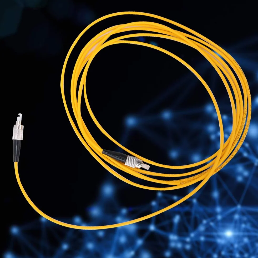 Garosa 2 pezzi Cavo Patch Fibra Ottica FC/UPC a FC/UPC, Singolo Modo, Cavo Jumper Giallo per Connessione Industriale, Cavi in Fibra per Rete LAN