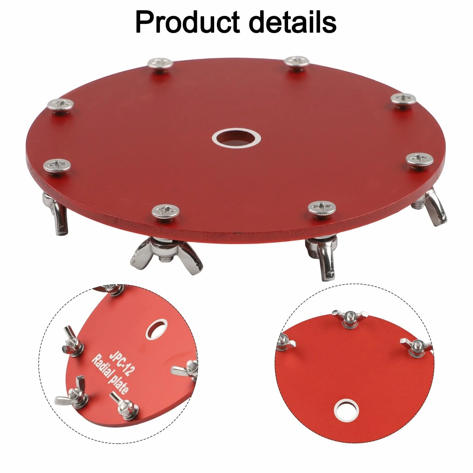 Disco di messa a terra in alluminio dedicato per sistemi di antenna PAC-12 JPC-12, piastra rossa leggera da 110 g con terminali a forcella, ingranaggio di stabilità del segnale migliorato