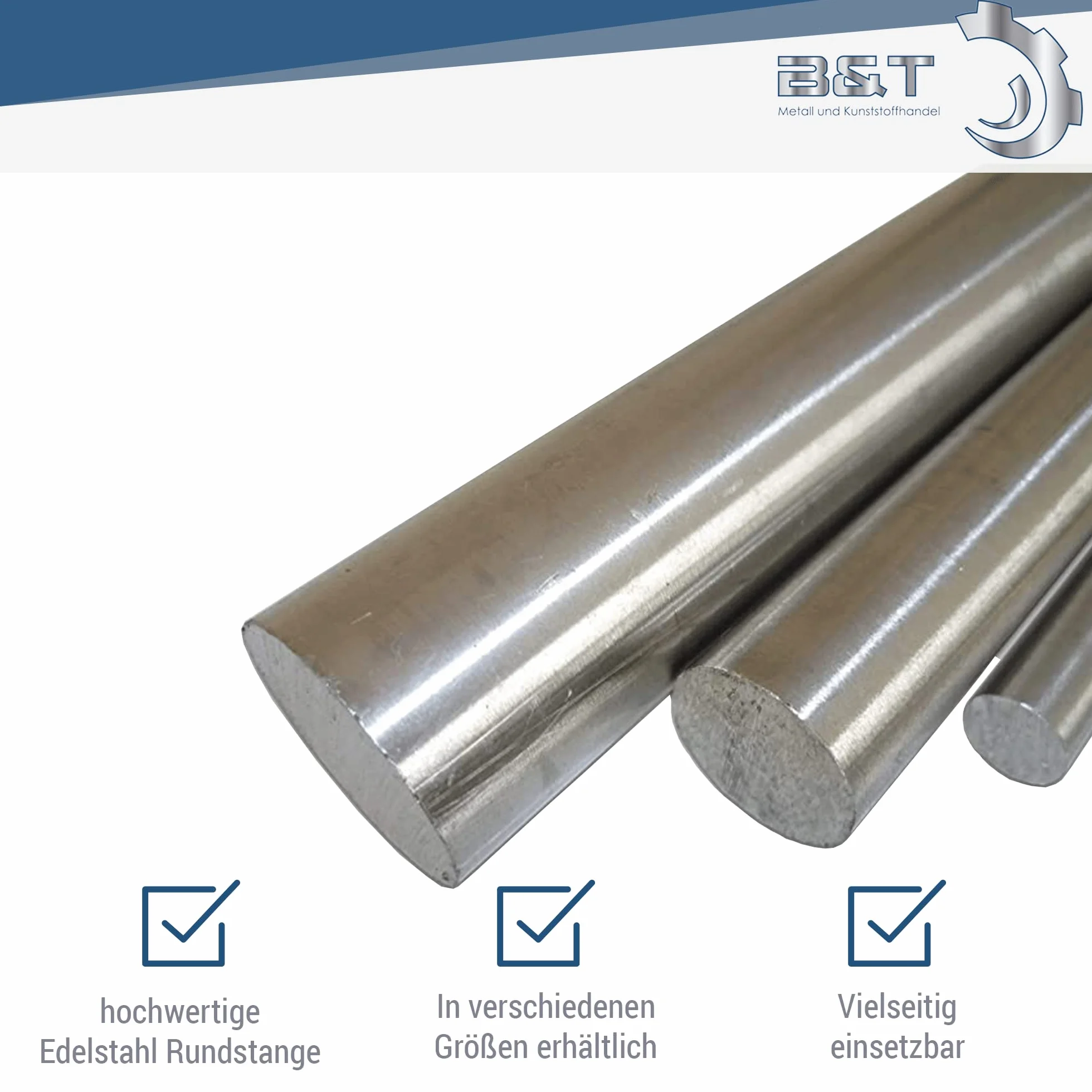B & T Metallo Acciaio Inossidabile Rotondo Ø 6 mm 1.4305 Blank H9 – 3 pezzi 995 mm