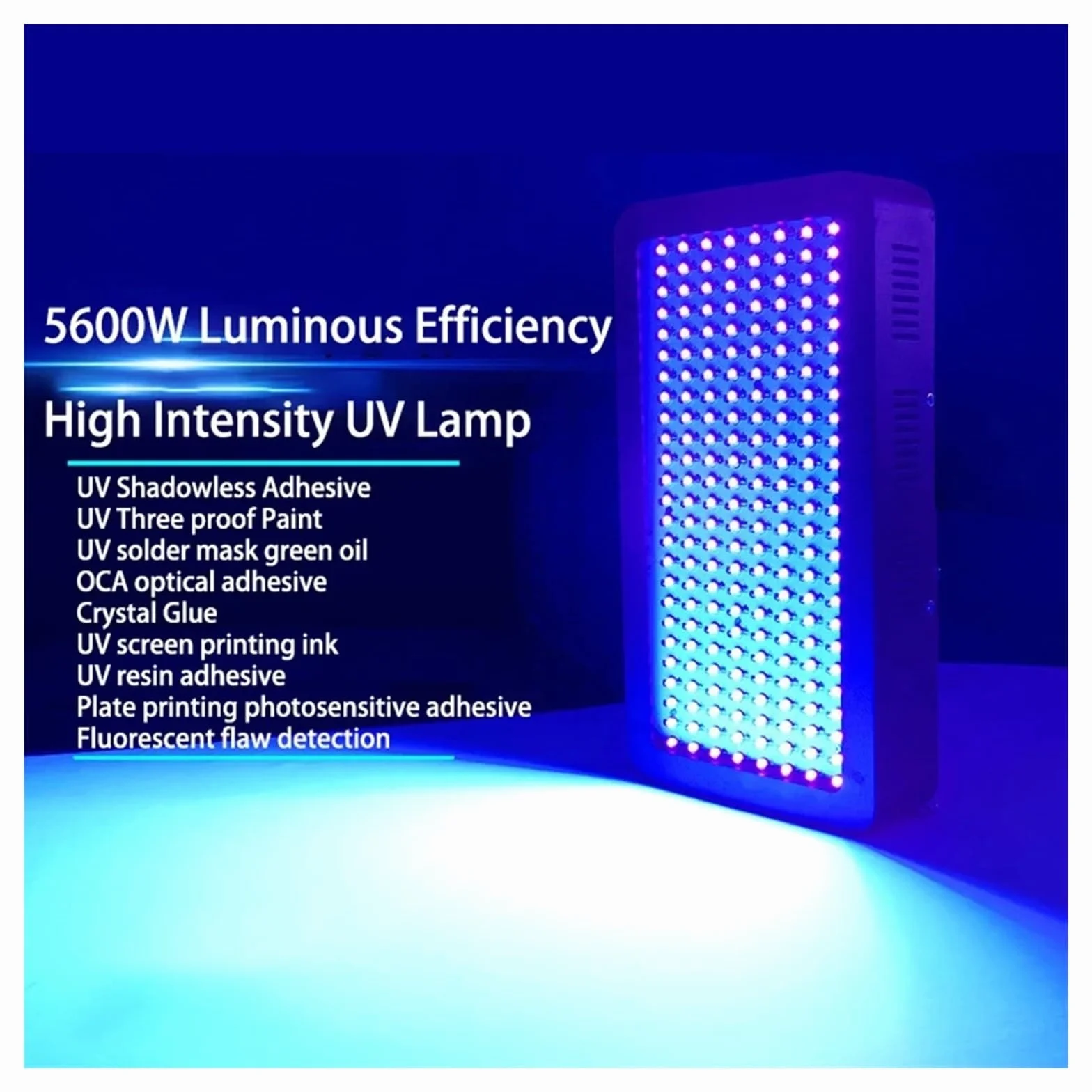 Lampada polimerizzante UV 365nm 395nm 405nm 2000-5600W 100LEDs raffreddata ad aria