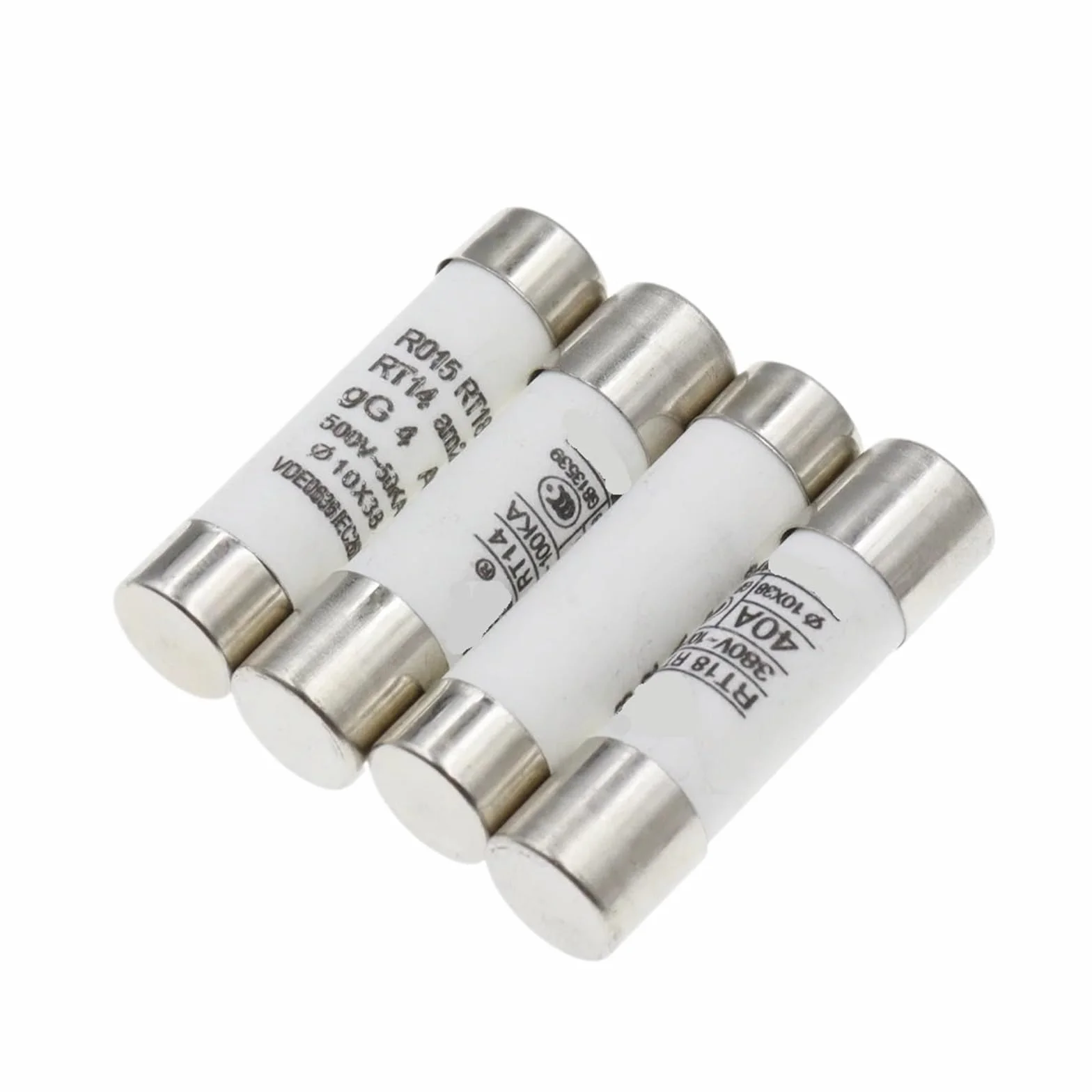 Fusibile domestico in ceramica 10x38mm 380V 0,5A-50A 5 pezzi a intervento rapido