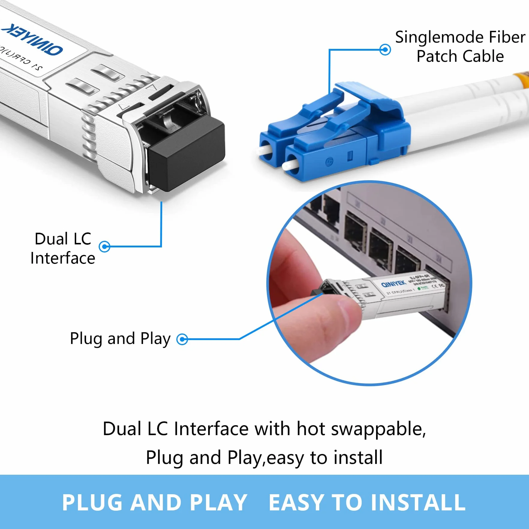 10GBase-LR SFP+ Transceiver 10G Monomodale SFP+ Modulo LC per Cisco SFP-10G-LR Ubiquiti UF-SM-10G Meraki MA-SFP-10GB-LR Mikrotik Supermicro SMF 1310nm 10km DDM
