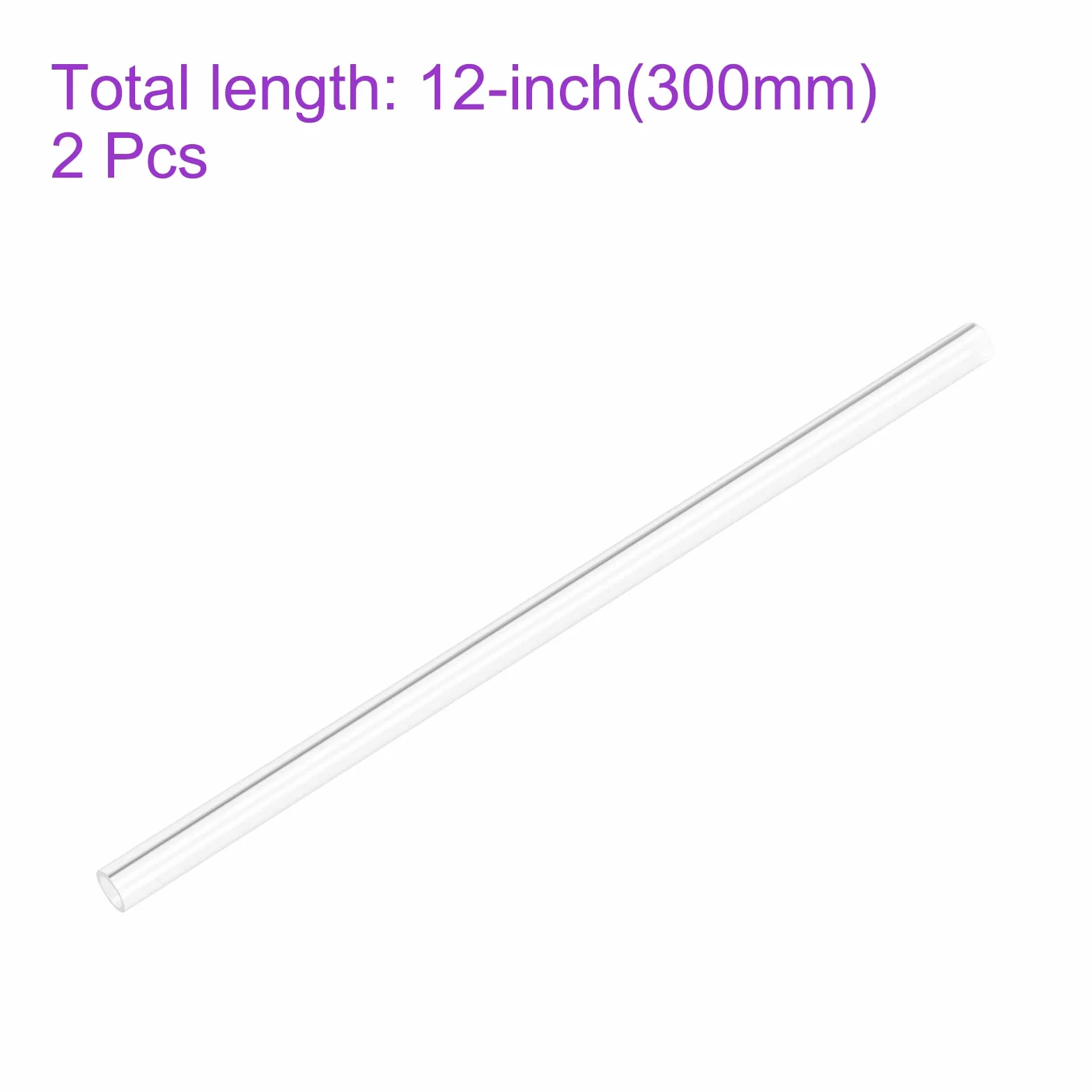Tubo Rigido Acrilico Trasparente 9mm x 12mm 12" per Acquario, Acqua Raffreddamento, Idraulica
