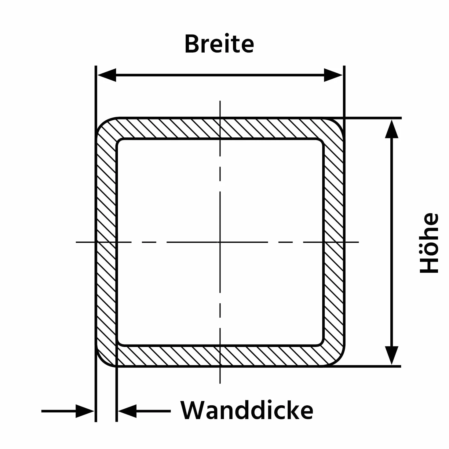 Tubo quadrato acciaio inox V2A rettificato 50 x 50 x 2 mm x 1000 mm