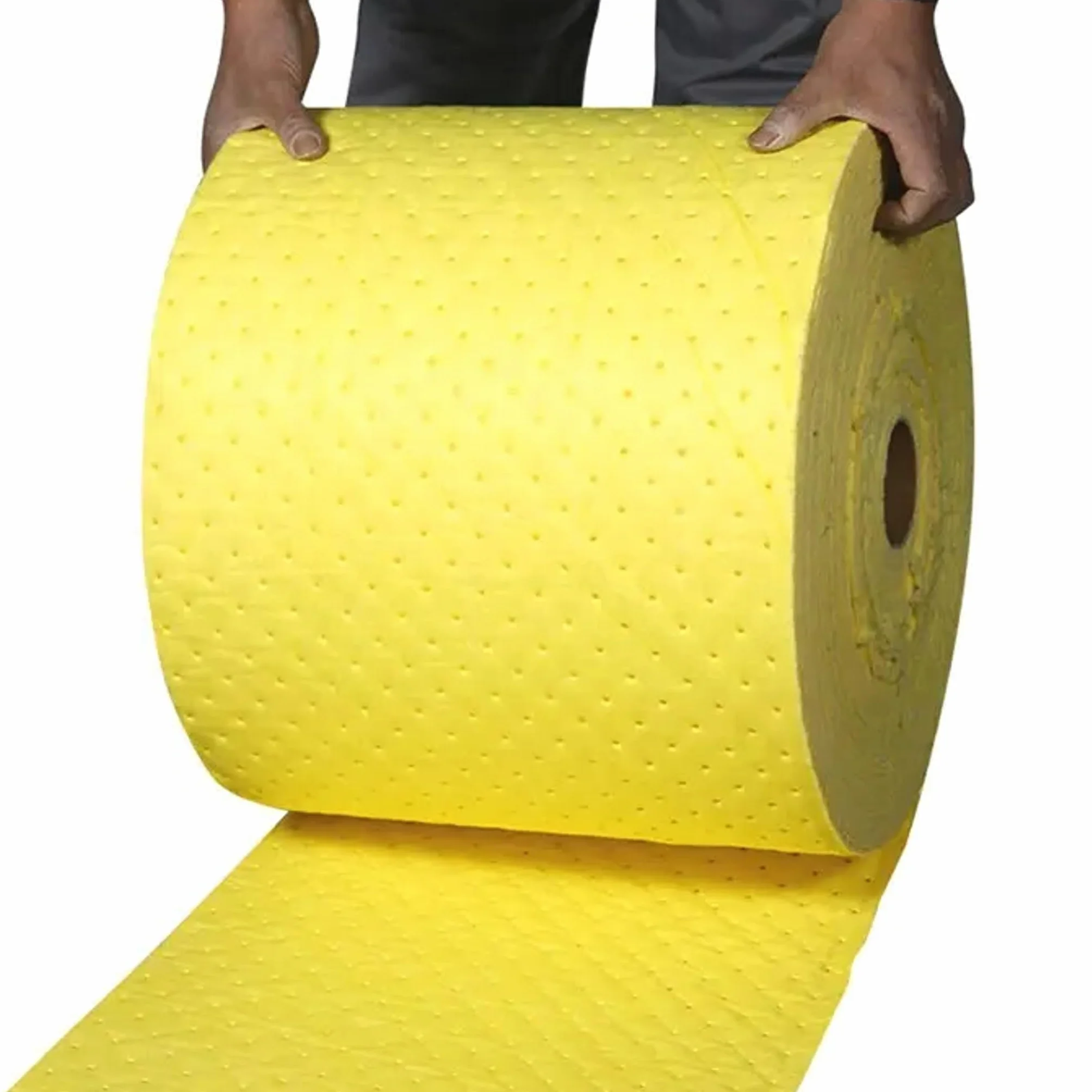 BL Panno assorbente industriale. Elevata resistenza, pulizia e prevenzione delle fuoriuscite chimiche in laboratori e officine. Rotolo da 40 metri. Assorbimento di acqua, oli, idrocarburi e sostanze