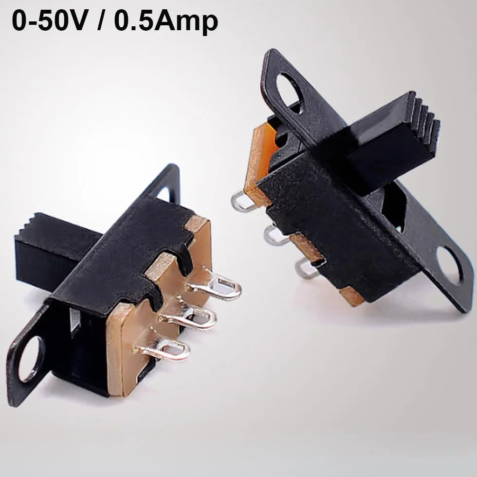 Gebildet 40PCS Interruttori a Scorrimento 250V/3A, 1P2T SPDT 3 Pin 2 Posizioni SS12D10 e 50V/0.5A Mini Pannello Interruttore a Scorrimento ON/Off SS12F15 3Pin Interruttore a levetta