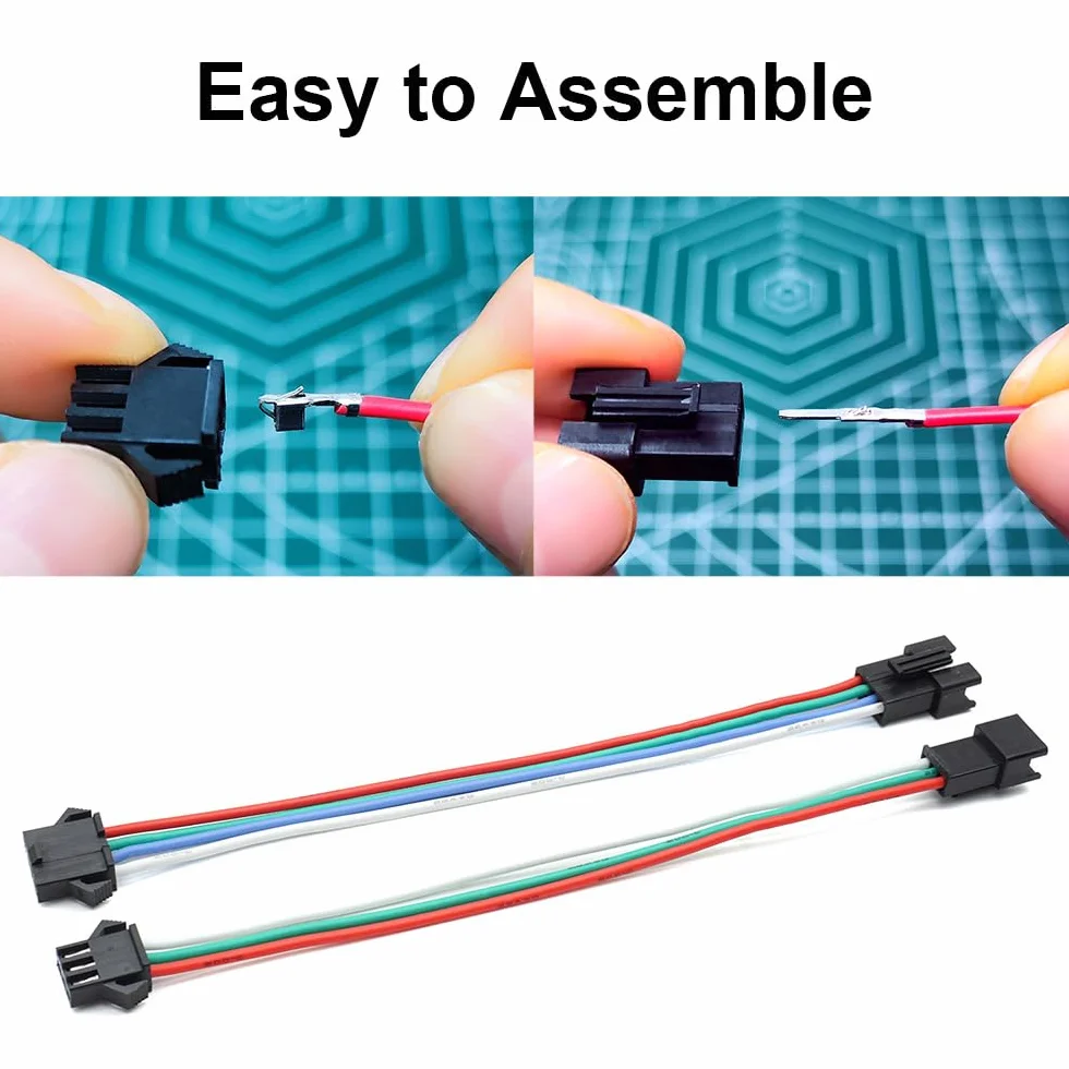 Connettori SM da 2,5 mm maschio femmina con cavi in silicone pre-crimpati da 22 AWG, compatibili con connettori JST SM da 2,5 mm, passo 2,54 mm, 2, 3, 4, 5, 6 pin, kit alloggiamento