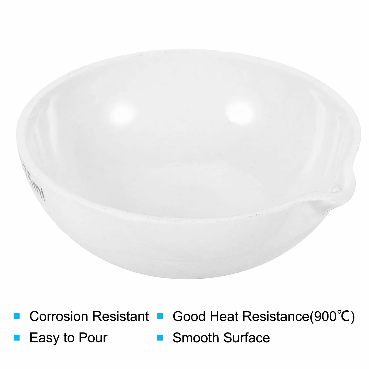 PATIKIL 75ml Piatto Crogiolo Porcellana Vaschetta Evaporazione Ceramica Vaso Tazza per Fondere Squagliare Raffinare