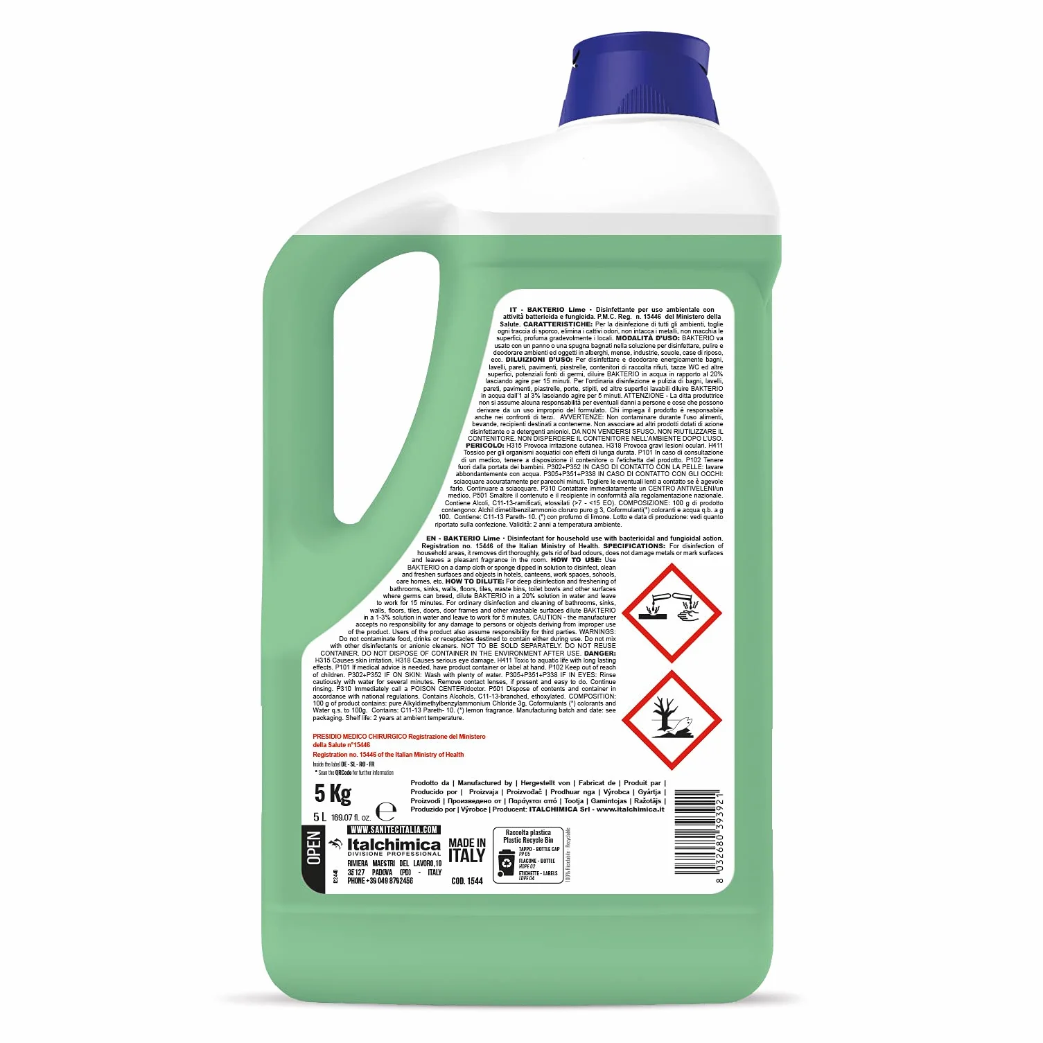 Disinfettante per Ambienti 5 kg Lime e Mandarino Bakterio