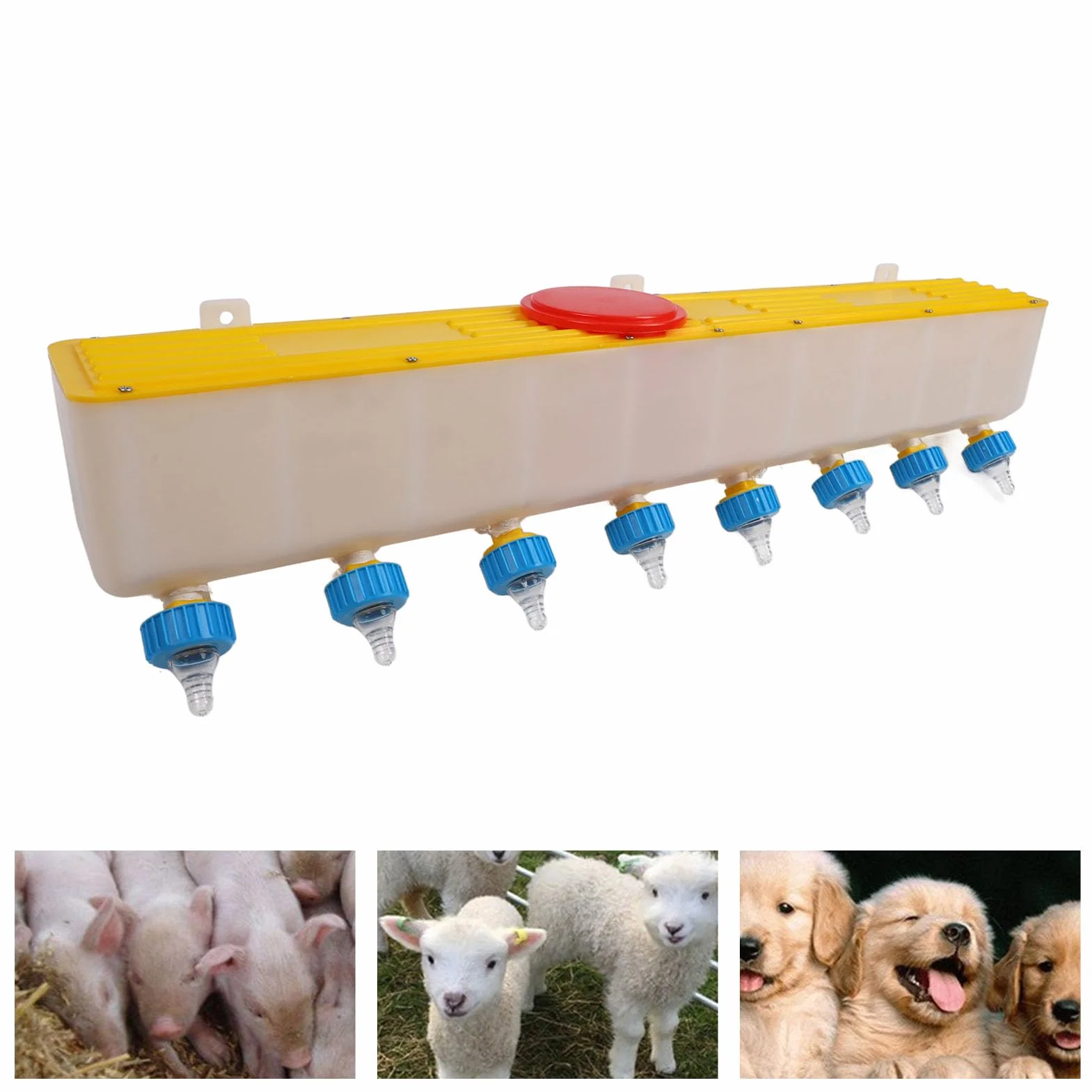 Mangiatoia per Bevande per Agnello in Silicone 10 Litri Montato a Parete con 8 Capezzoli