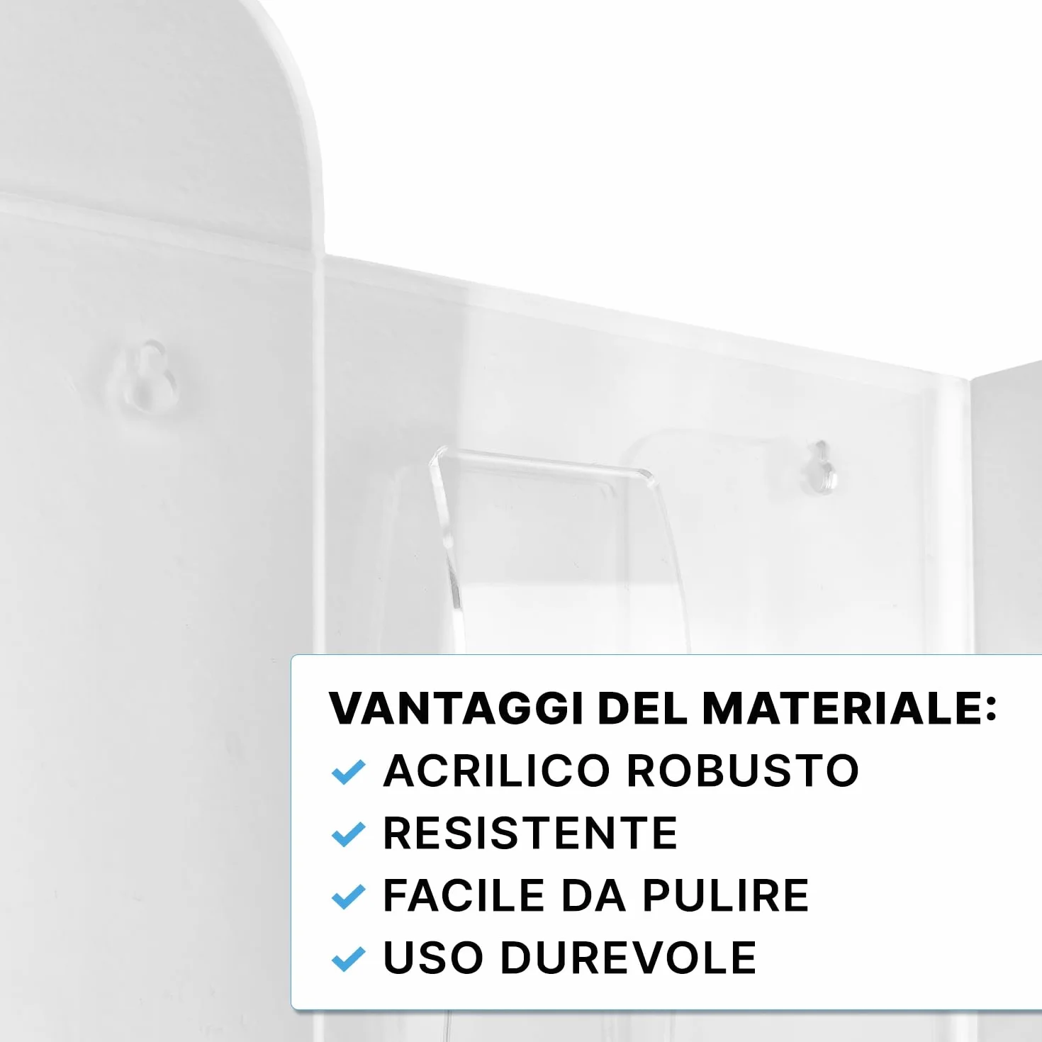 ARNOMED Porta guanti in lattice 3 dispenser parete per 3 scatole acrilico trasparente 24,6x8,1x41 cm