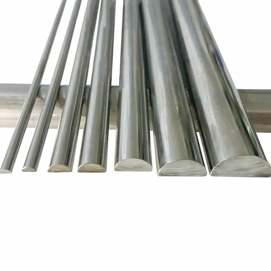 Barra in acciaio inossidabile semicircolare 304 da 19,7 pollici di lunghezza per la lavorazione di parti di alberi semicircolari solidi in metallo fai da te (Silver, 4 Piece/8MMX16MMX50CM)