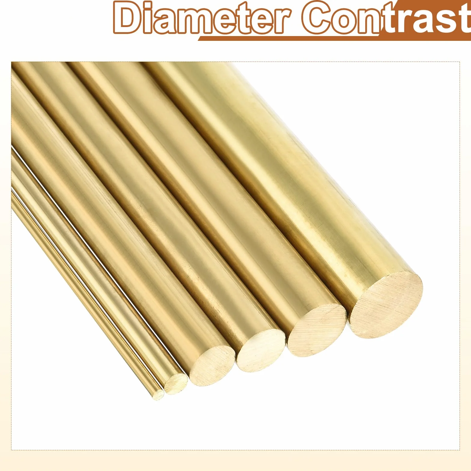 QUARKZMAN Barra Rotonda Piena in Ottone 1/4" (6,35mm) 12" (305mm) H62 per Tornio