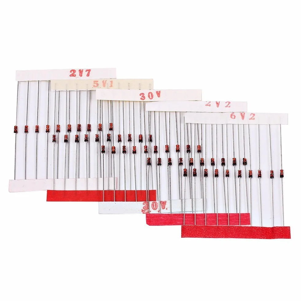 DollaTek 300Pcs 2V-39V 30 Valori 1/2W 0.5W Set Diodi Zener Kit Assortimento