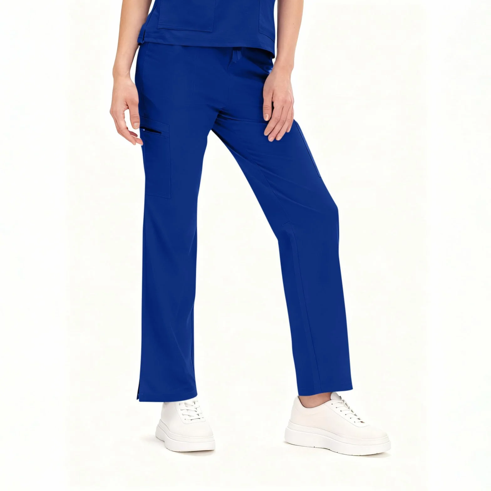 Divisa Sanitaria Donna Infermiere Set Casacca Pantalone Uniformi Ospedaliere Cordoncino Camice Medico