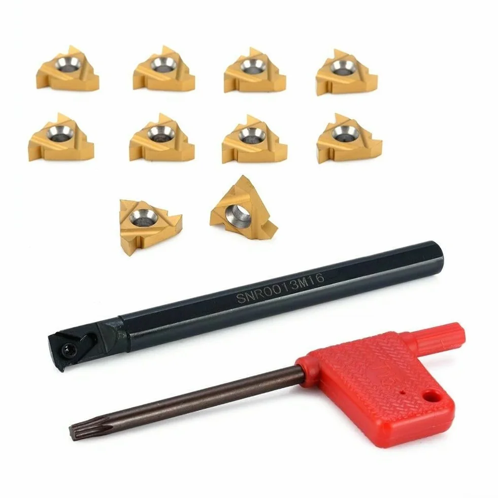 Tornio Utensile Filettatura Interna SNR0013M16 Barra Alesatura Porta Utensili 10Pcs 16IR AG60 Inserti Carburo