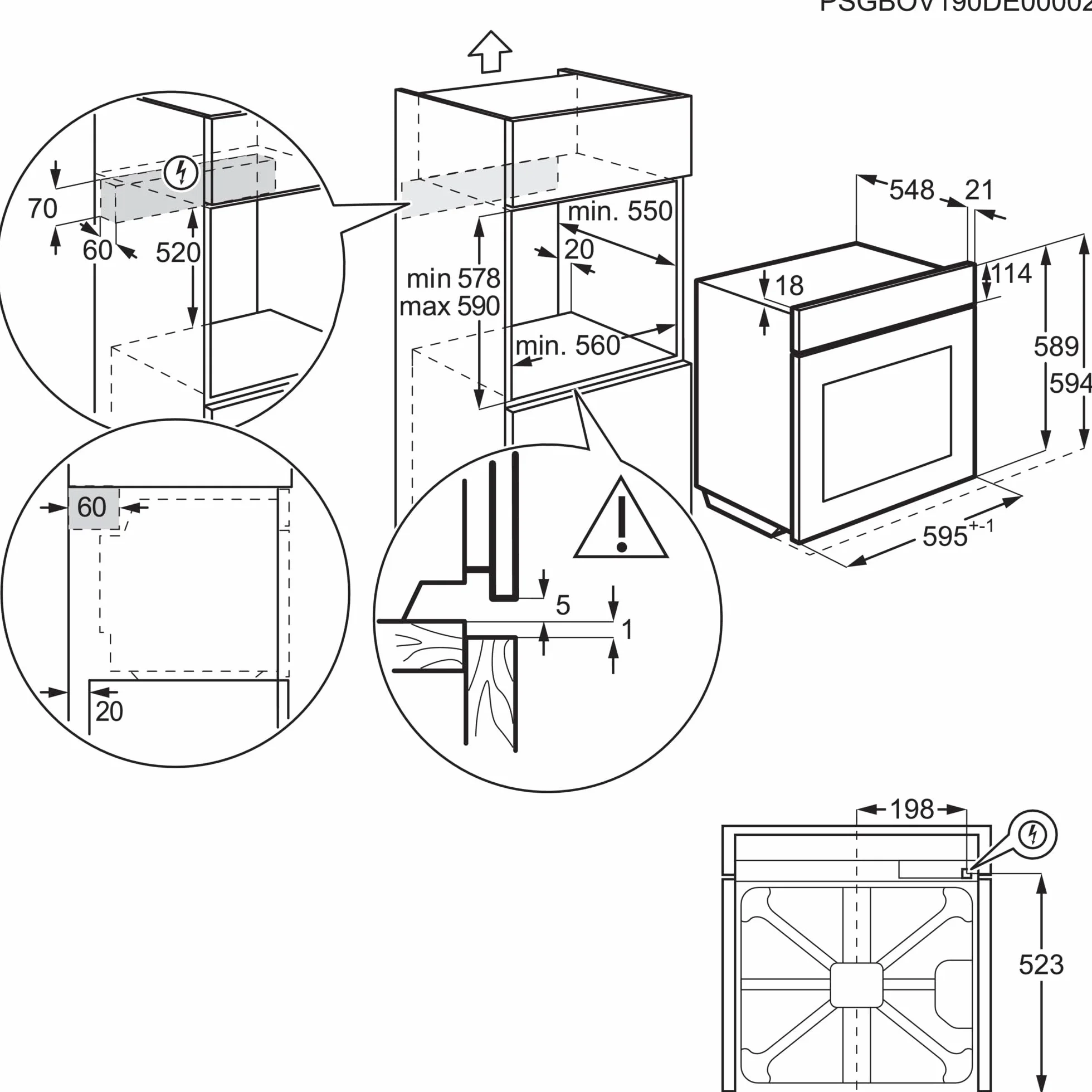 Forno da incasso multifunzione Electrolux EOF4P0PX2 72 L ventilato SurroundCook pulizia pirolitica inox antimpronta classe A++