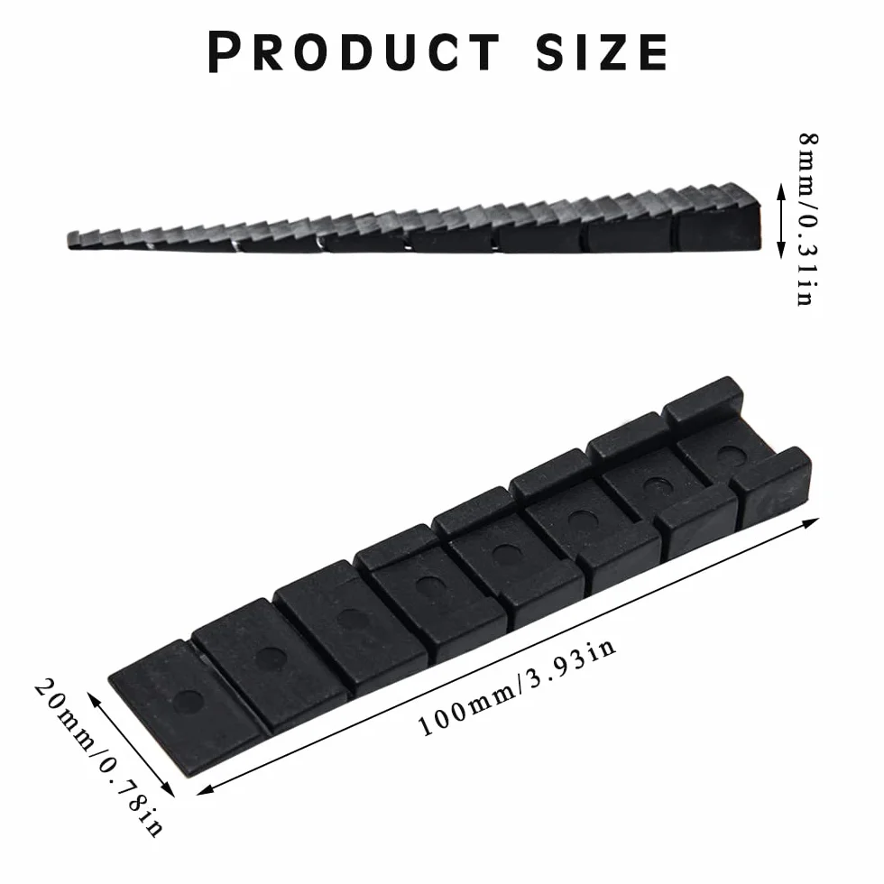 Cunei per Mobili in Plastica 98x20x8mm Zeppe Arresto con Punti di Rottura (Nero Marrone Bianco)