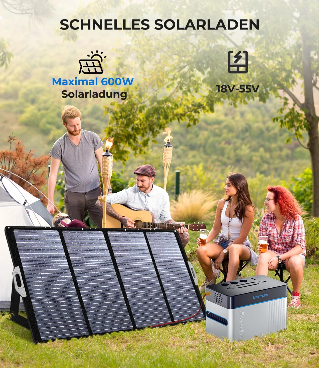 Power Hub per stazione di alimentazione portatile S1000, inverter split con 1000 W/3 prese AC, 2 porte USB, 600 W max. ingresso solare