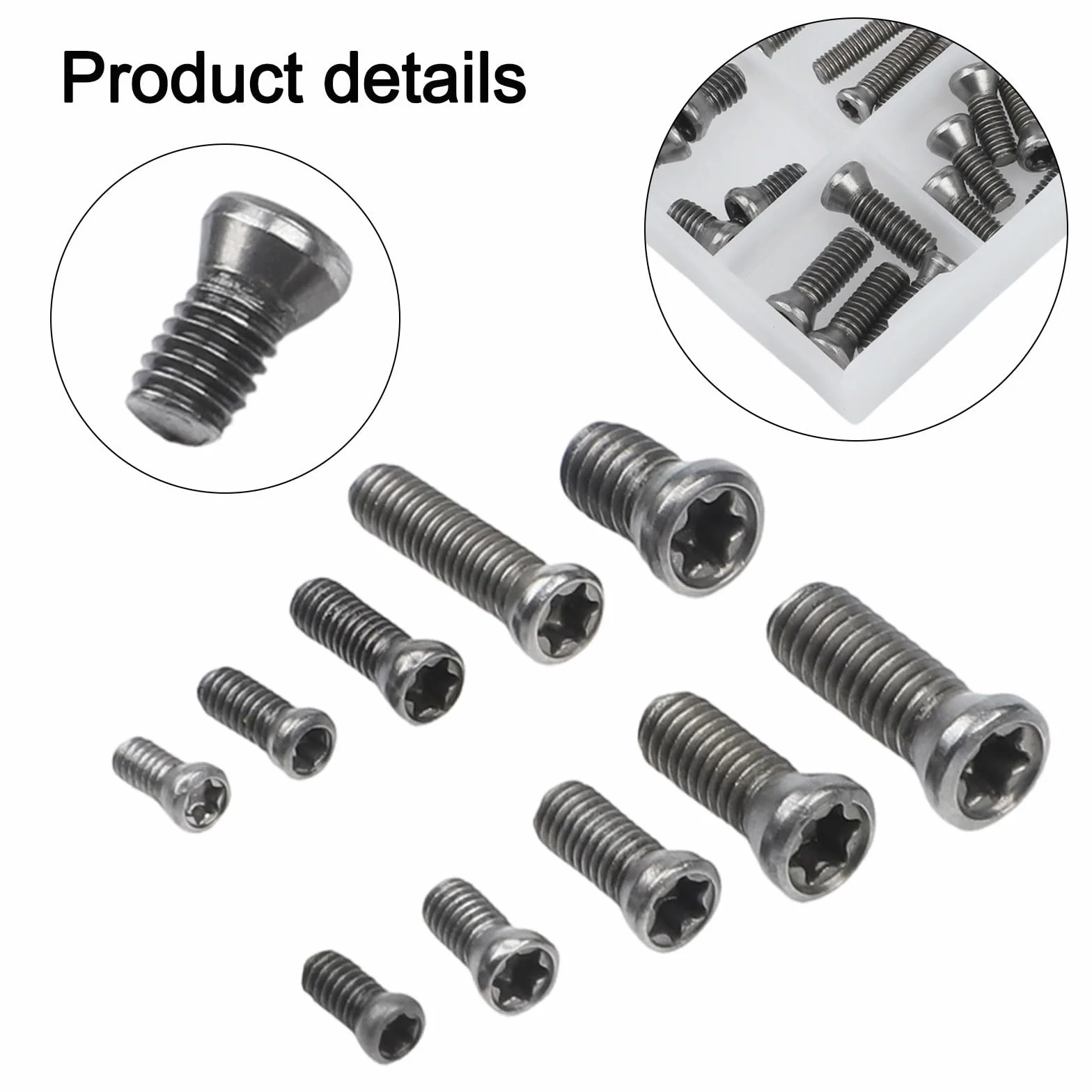Set di 50 viti portautensili per tornio CNC M2 M2,2 M2,5 4 mm per inserti in metallo duro nero