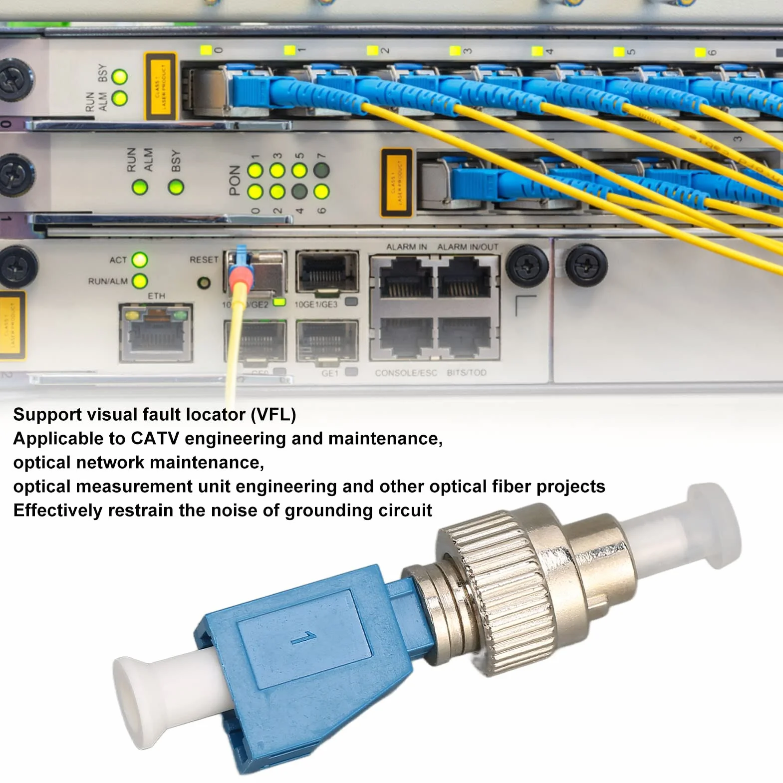 Connettore Fibra Ottica, 2 Pz FC Maschio a LC Femmina SM 9/125 Adattatore Convertitore Fibra Ottica Ibrida con Localizzatore Visuale Guasti per VFL CATV