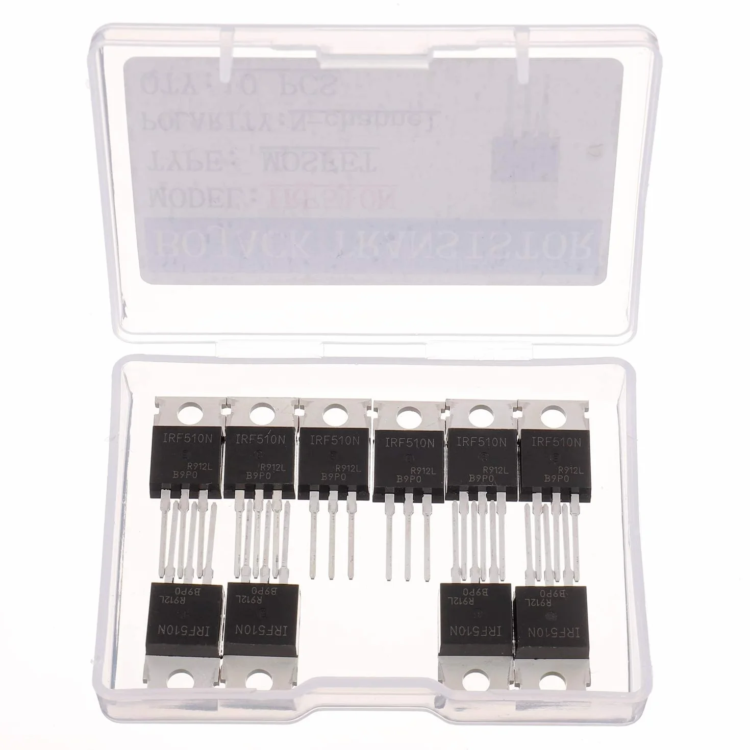 BOJACK IRF510 MOSFET Transistor 5,6 A 100 V a canale N TO-220AB, confezione da 10 pezzi