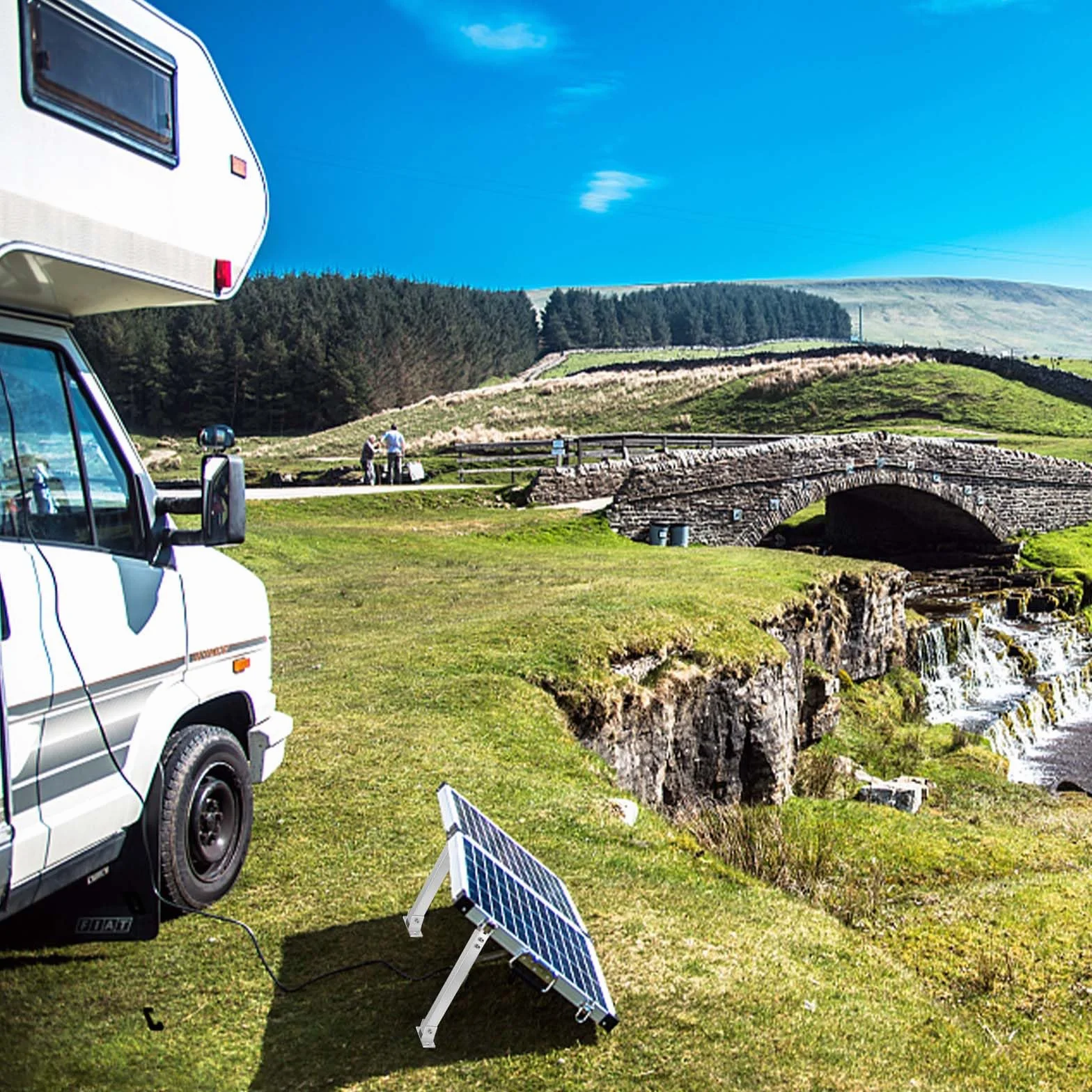 Royouzi Supporto per pannello solare da tetto in alluminio regolabile 15-30° 36-70 cm per camper barche