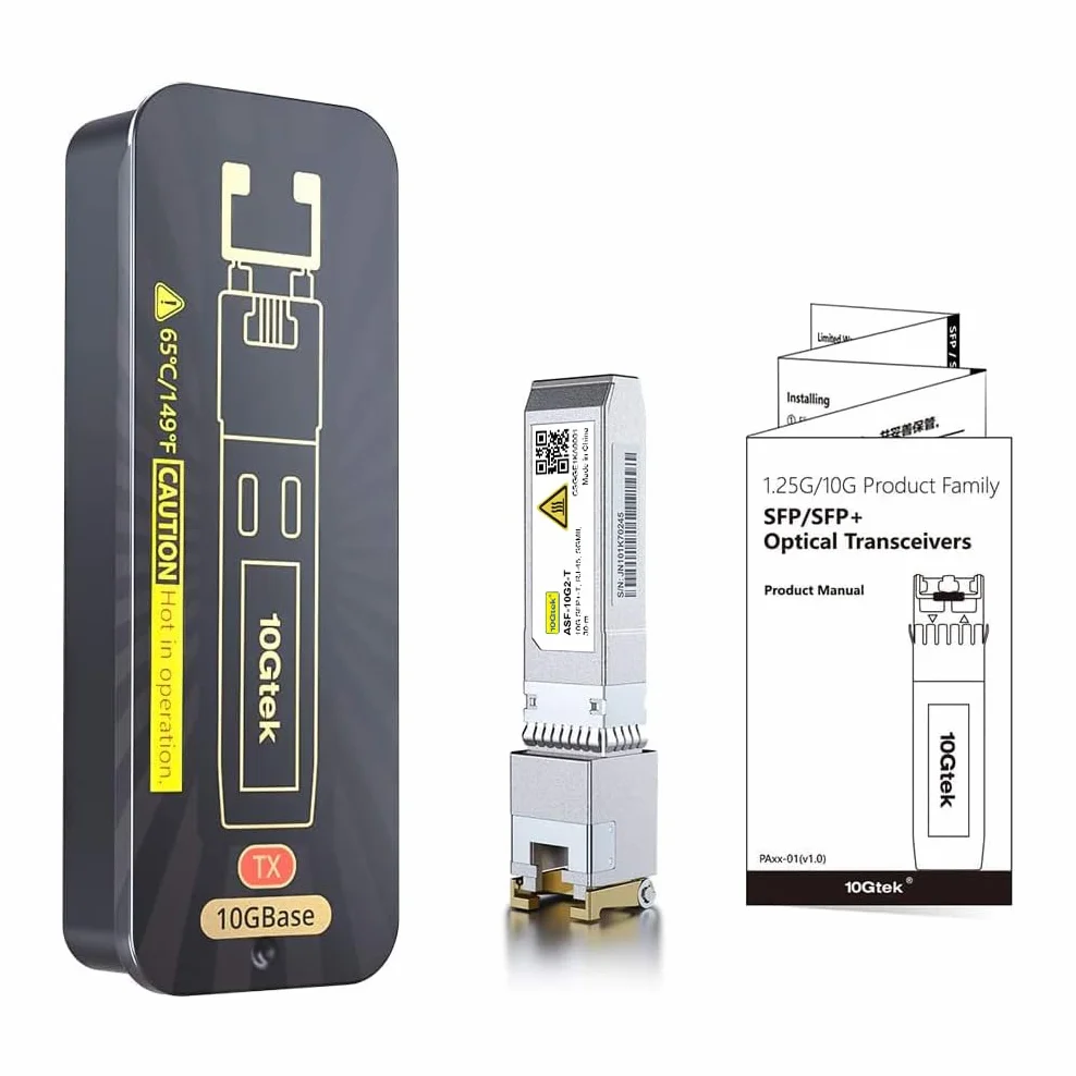 10Gtek SFP+ RJ-45 10GBase-T Copper Transceiver 30m Compatible Cisco SFP-10G-T-S Ubiquiti UF-RJ45-10G
