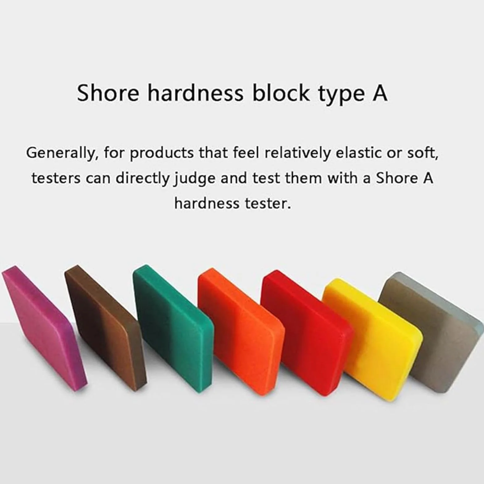 Blocchetto per Test di Durezza Shore Tipo A, Kit 7 Blocchetti 50x50x8 mm
