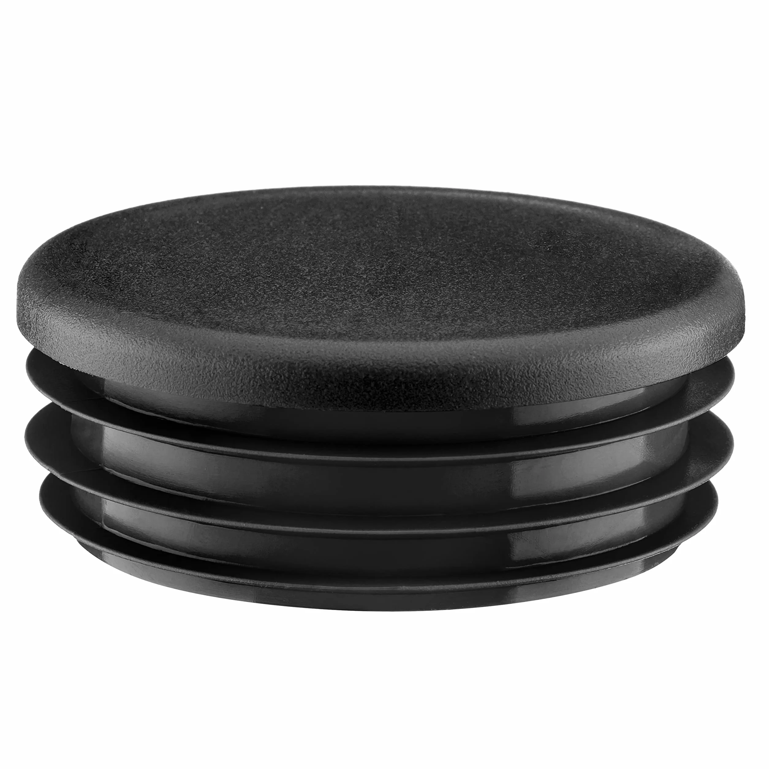 EMFA Tappo alettato tondo 40 mm Nero 4 pezzi - Tappi a lamelle rotondi 40mm per tubo - Terminali in plastica protettivi 4 cm