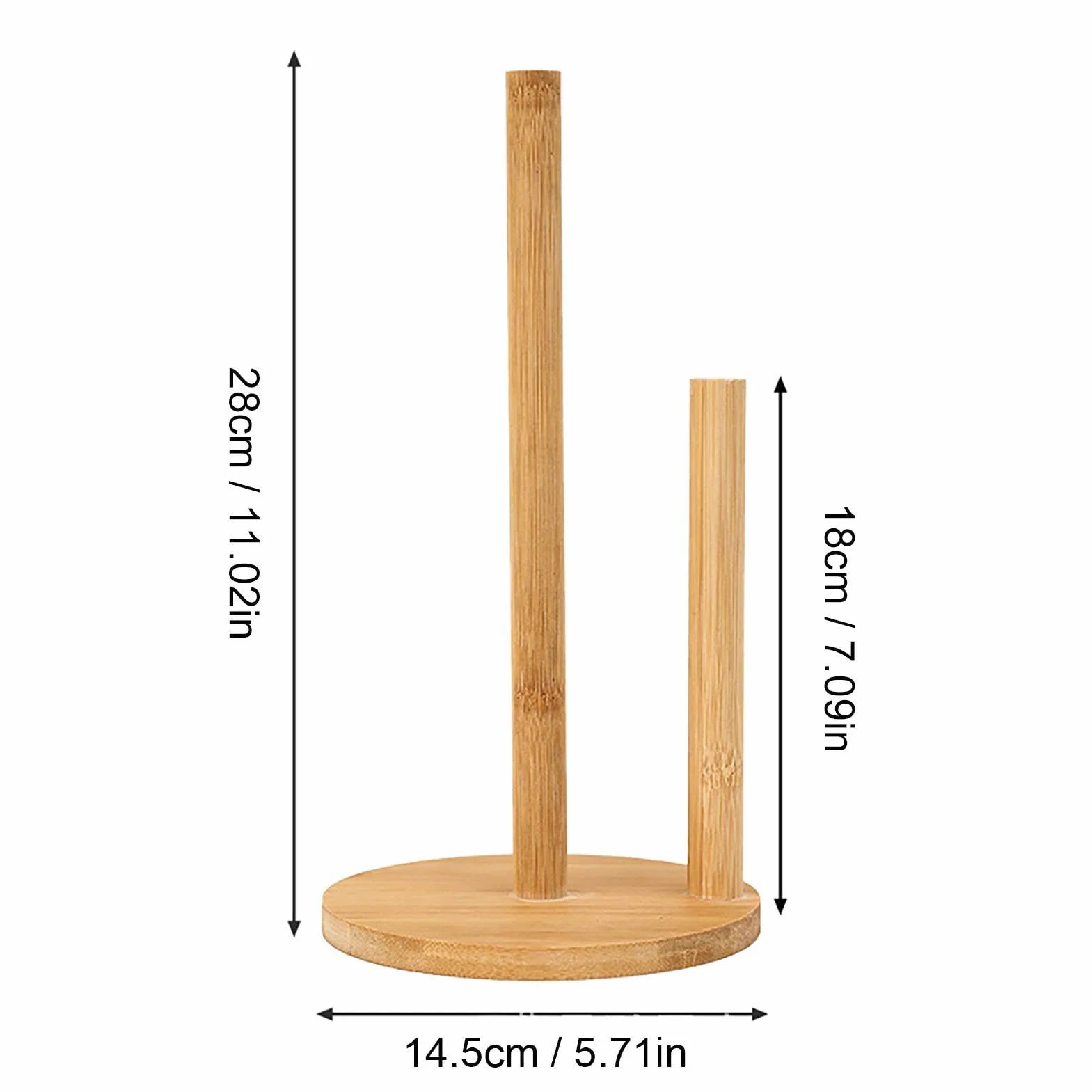 Supporto Per Rotolo Di Carta Assorbente In Bambùs, Porta Rotolo Di Carta Assorbente In Legno Da Cucina, Portarotolo Da Banco Con Base Antiscivolo, Per Pellicola Salvafreschezza, Straccio(B)
