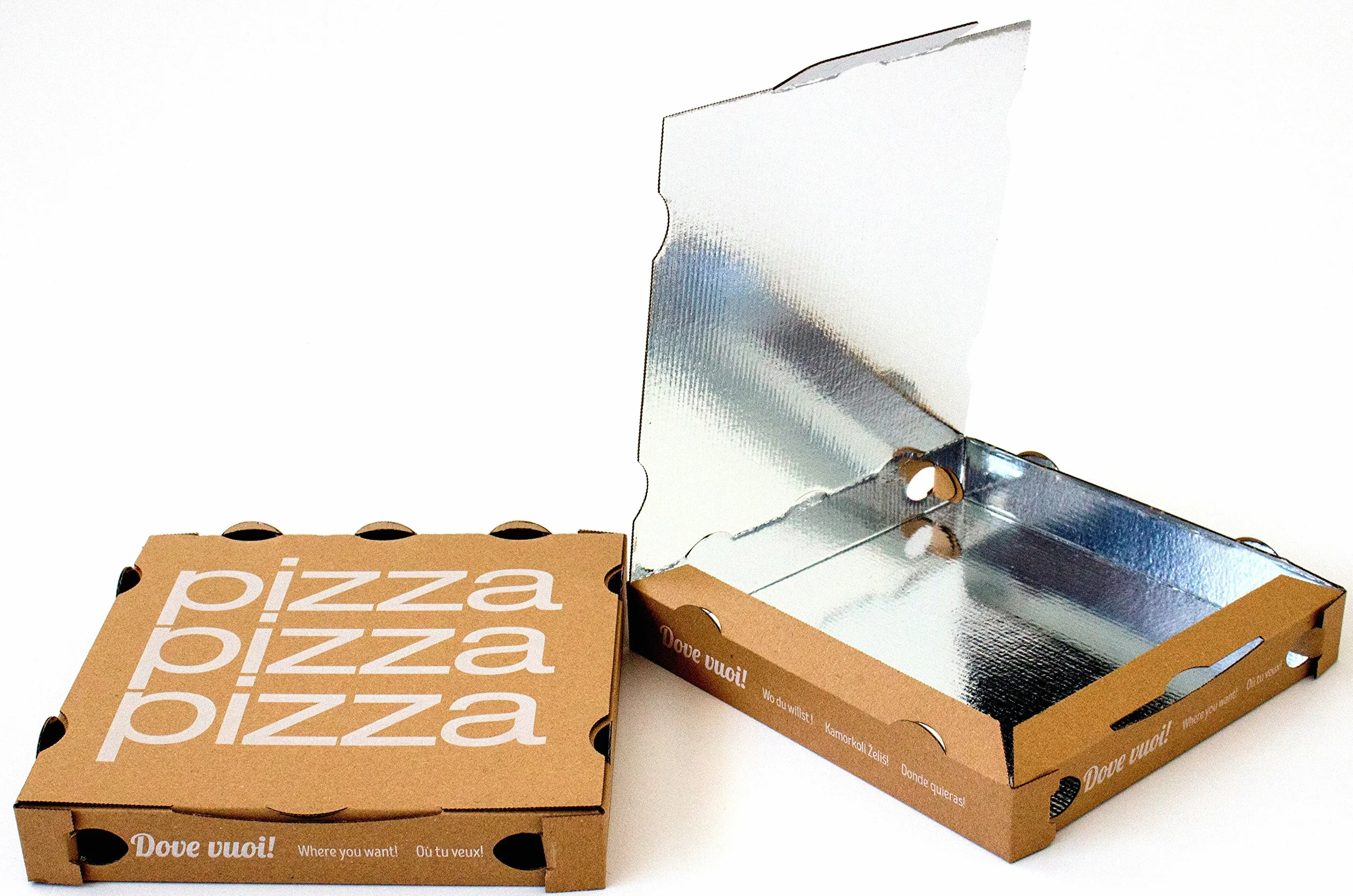 Scatola Pizza in cartone con interno in PET 26x26x4 cm 400 pezzi