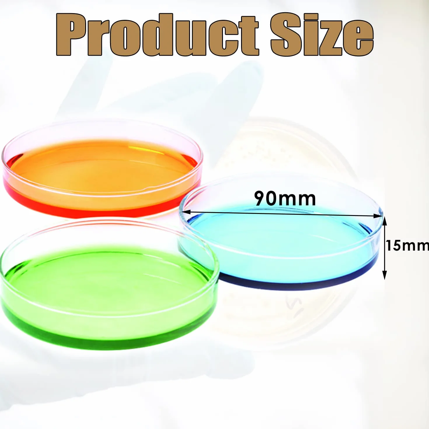 Confezione da 50 piatti Petri in plastica sterile con coperchi, 90 x 15 mm, piatti Petri sterili per progetti medici, biologici, scientifici scolastici