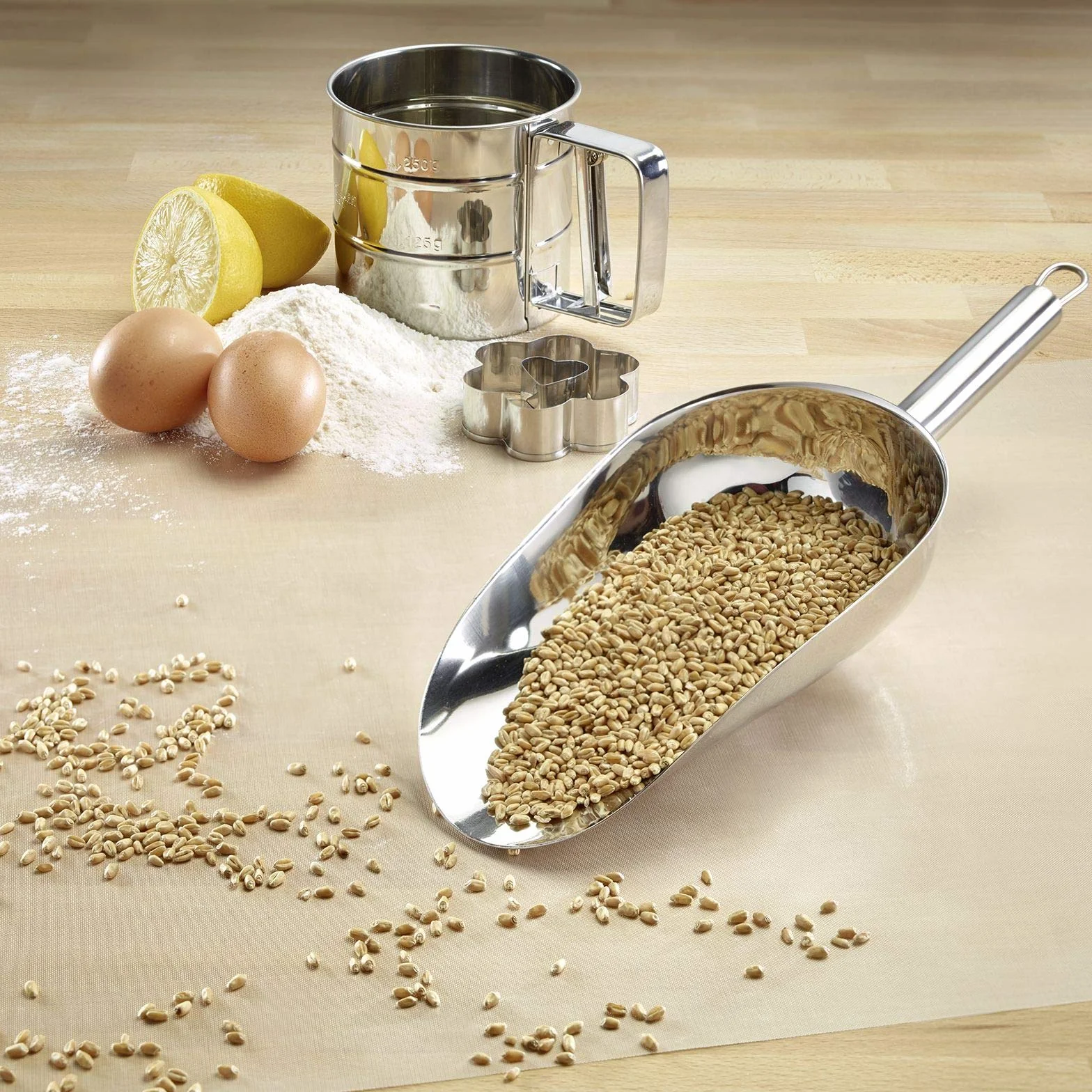 Westmark Paletta per pesare/riempire, Capacità: 400 ml (ca. 500 g di farina), Acciaio inox, Halia, Argento, 91062270