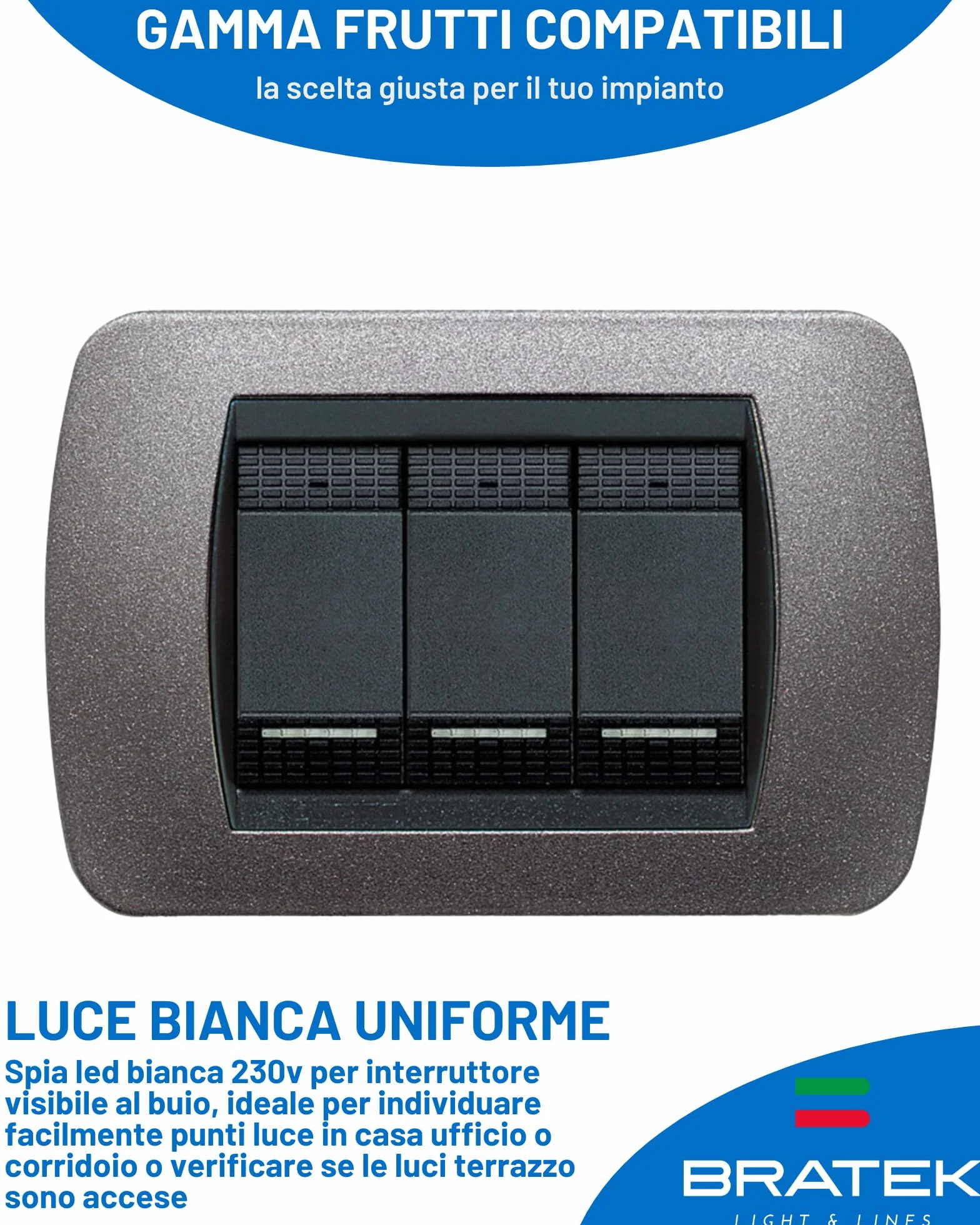 Bratek Spia Led 220v per Interruttore e Pulsante Illuminabile - Spia Led Compatibile BTicino Living Now, Living Light, Matix, Matix Go - Lucina Universale Bianca 0,5W x Frutti Elettici Illuminabili