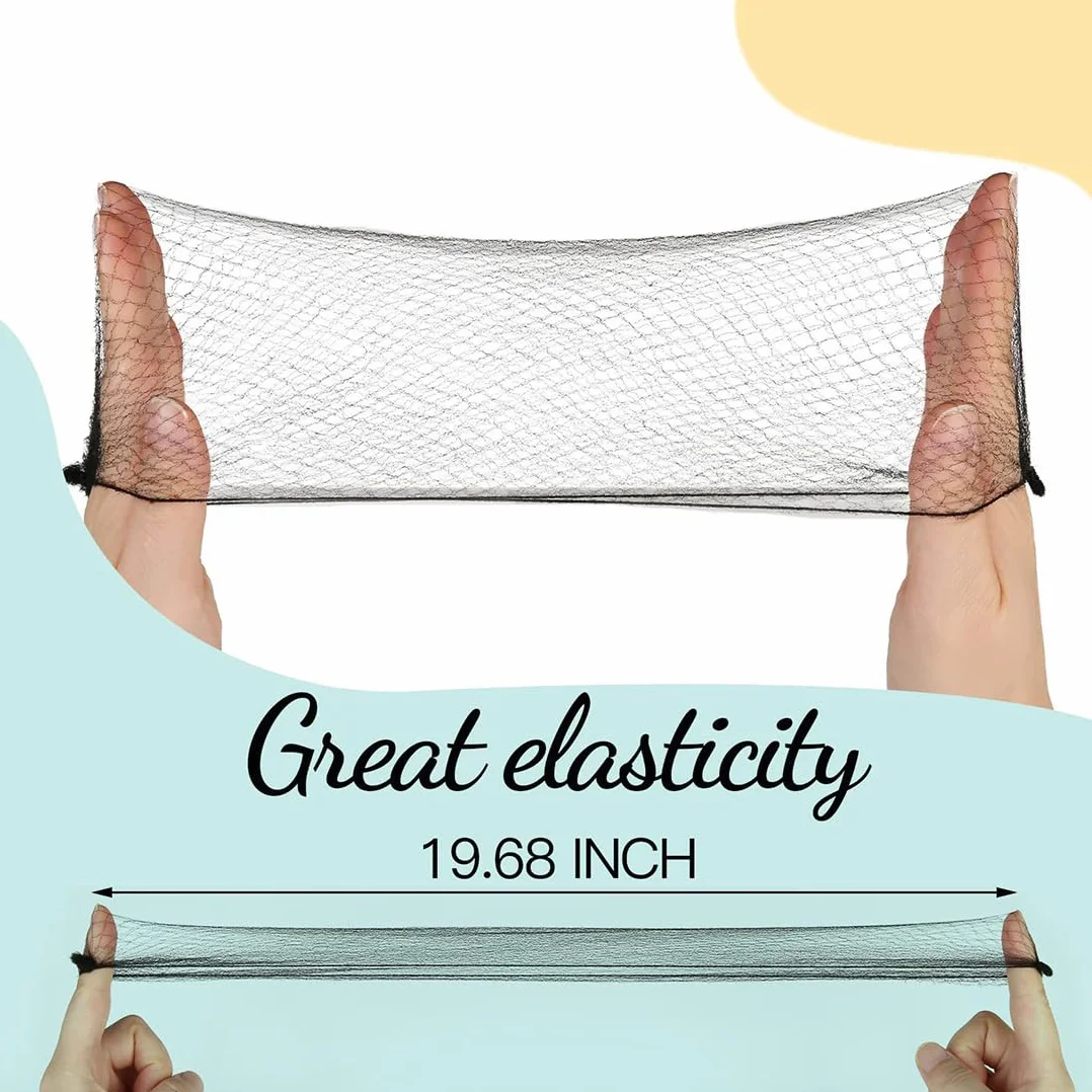 Retine Elastiche Invisibili per Capelli 20 Pezzi con 40 Forcine Nere, Retina per Chignon Donna
