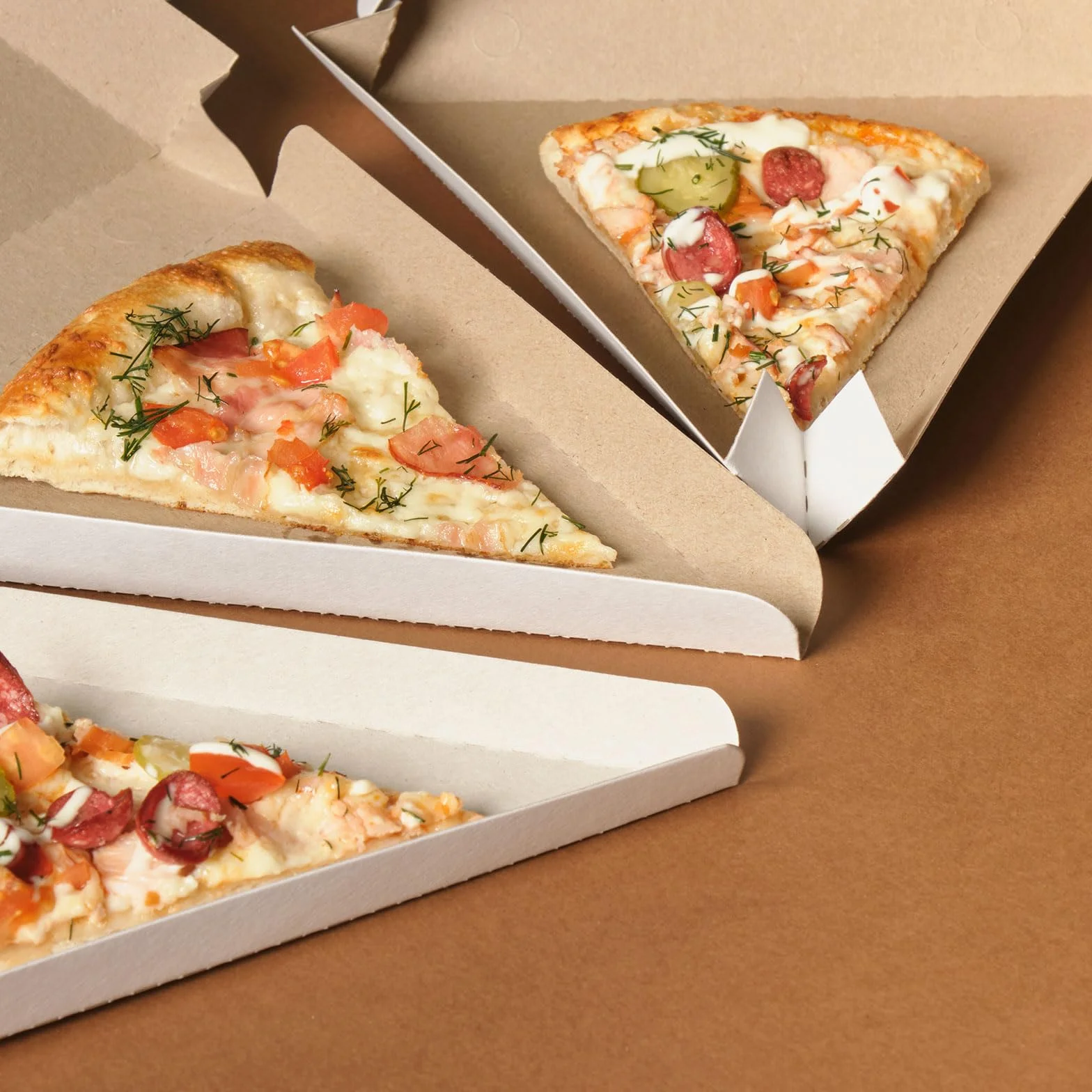 Scatole per pizza 20 pezzi 24 x 19 x 4 cm contenitori triangolari bianco