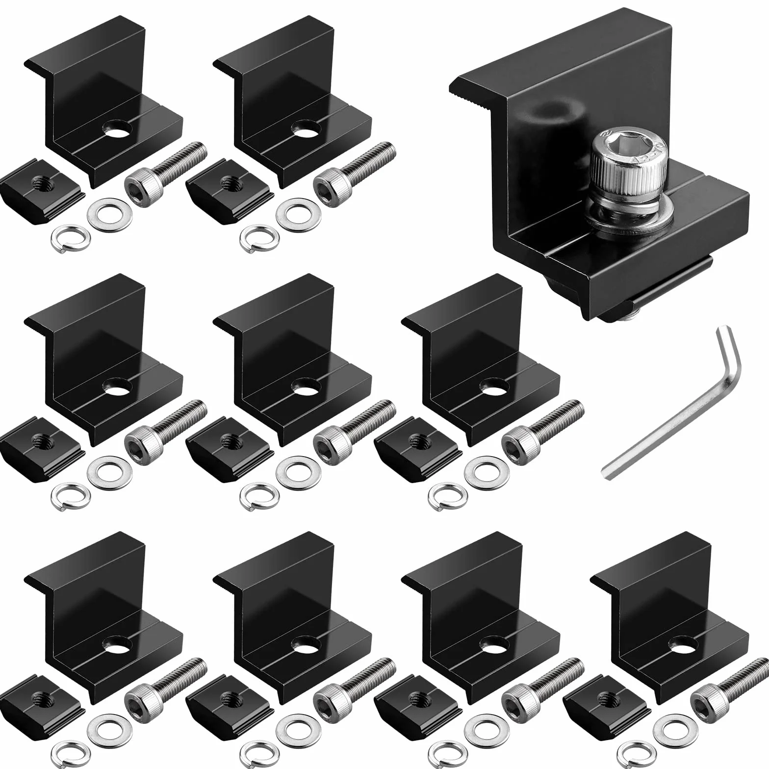 GETLITOOL Z Staffa Montaggio Pannello Solare 30mm Lega Alluminio Set 10 Morsetti Terminali Nero