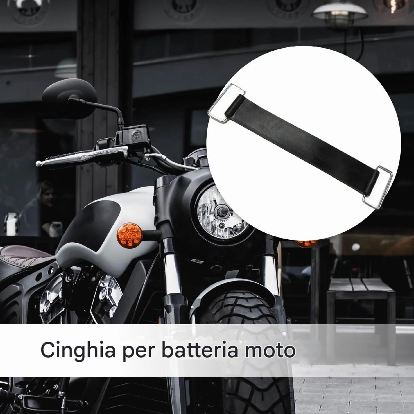 Cinghia elastica per batteria moto | Fascia estensibile fissa per vano portabatteria | Sostituzione esterna