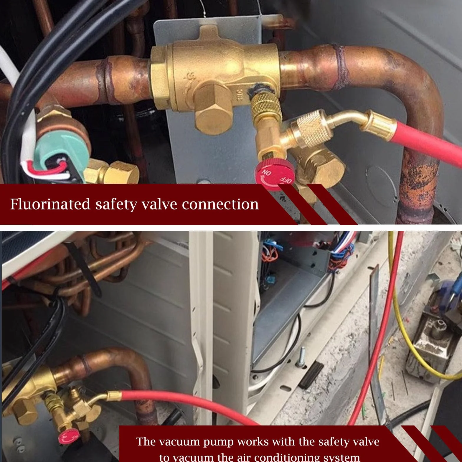 2 Pezzi Adattatori di Riempimento Refrigerante R410A e R22 con Valvola di Sicurezza e Attacco Rapido, Valvola di Sicurezza Condizionatore, Accessori per Aria Condizionata Facili da Usare e Affidabili