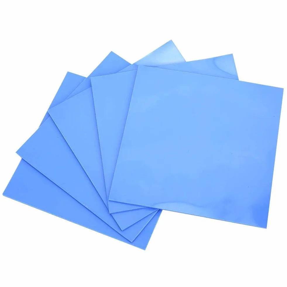 Walfront 5 pz Pad Termici in Silicone 100x100x1.5mm Alta Conducibilità Termica 6W/MK per CPU GPU Dissipazione Calore