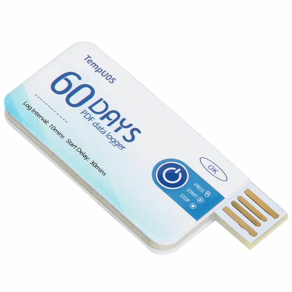 Registratore di Temperatura Registratori di Temperatura Acquisizione Dati USB PDF Report Registratori Dati Usa e Getta Capacità 10000 Catena del Freddo Uso Data Logger(TempU05)